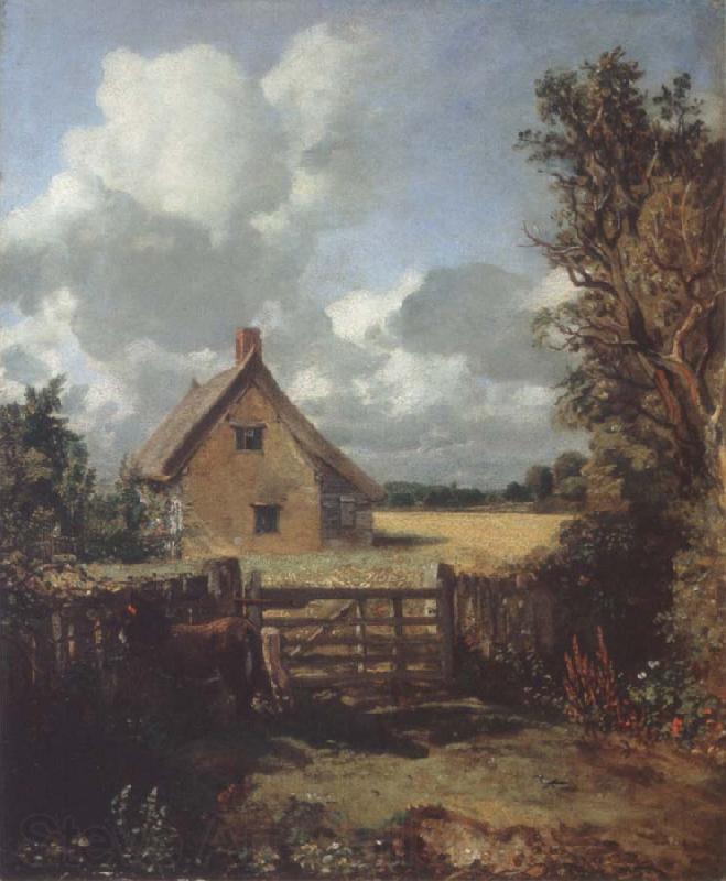 John Constable A cottage in a cornfield